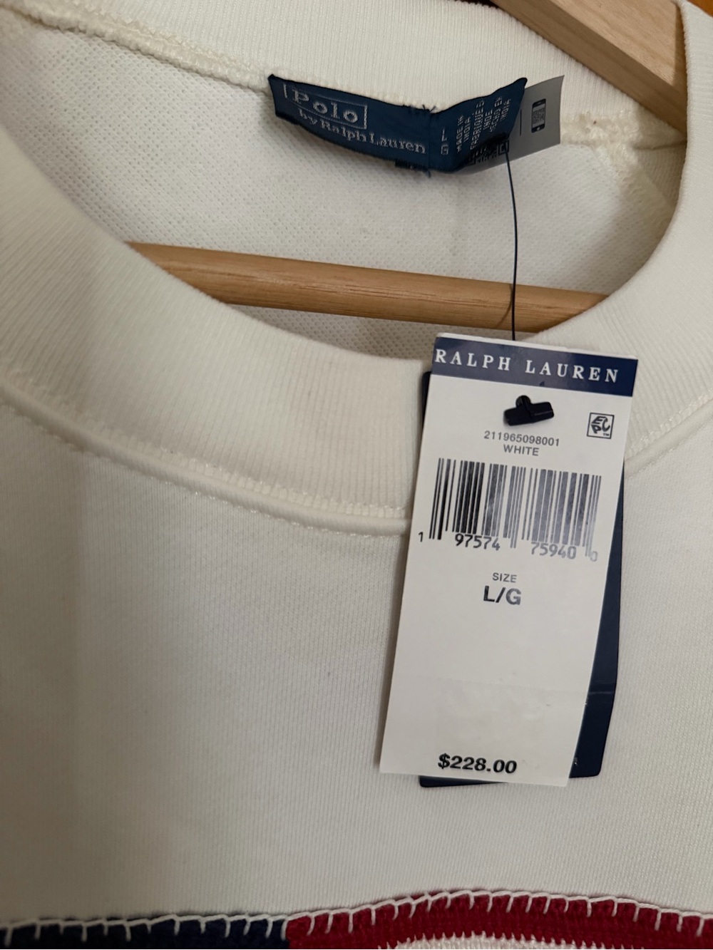 NWT Polo Ralph Lauren Sweatshirt with Embroidered American Flag - Picture 4 of 7